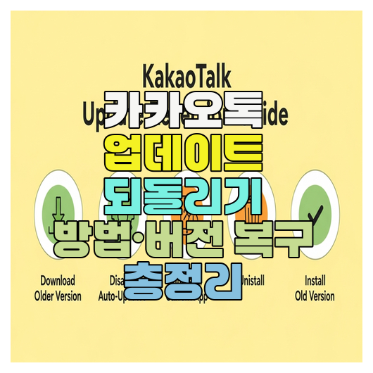  카카오톡 업데이트 되돌리기 방법·버전 복구 총정리
