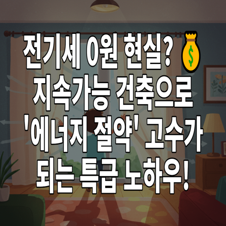  전기세 0원 현실?  지속가능 건축으로 '에너지 절약' 고수가 되는 특급 노하우!