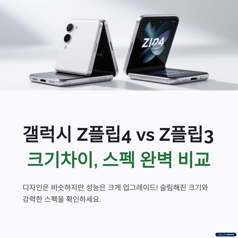 갤럭시 Z플립4 vs Z플립3 크기차이, 스펙 완벽 비교