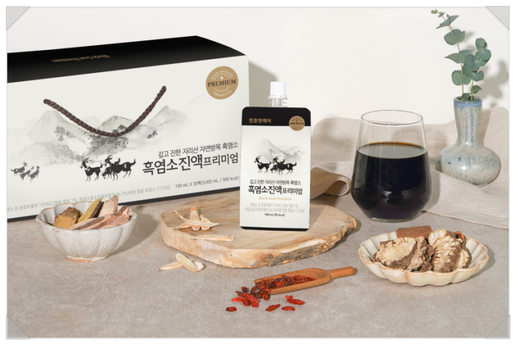  피로회복과 면역력 강화에 좋은 천호엔케어 자연방목 흑염소즙 엑기스 흑염소진액 프리미엄 30포, 1개