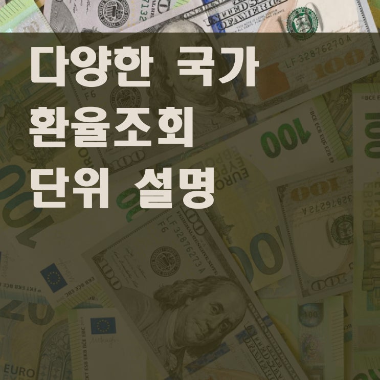  다양한 국가 환율조회 단위 설명 (달러·엔화·유로·위안화 등)