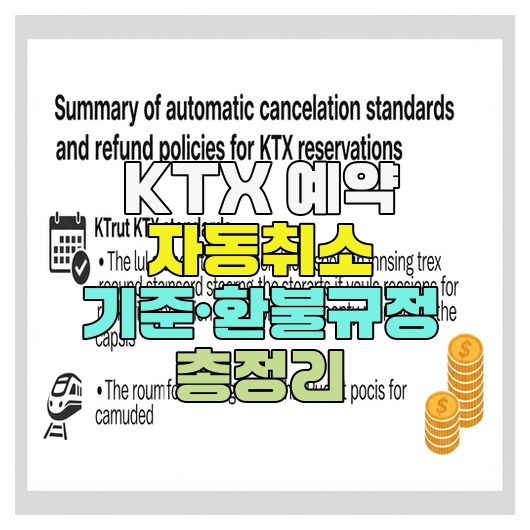  KTX 예약 자동취소 기준·환불규정 총정리