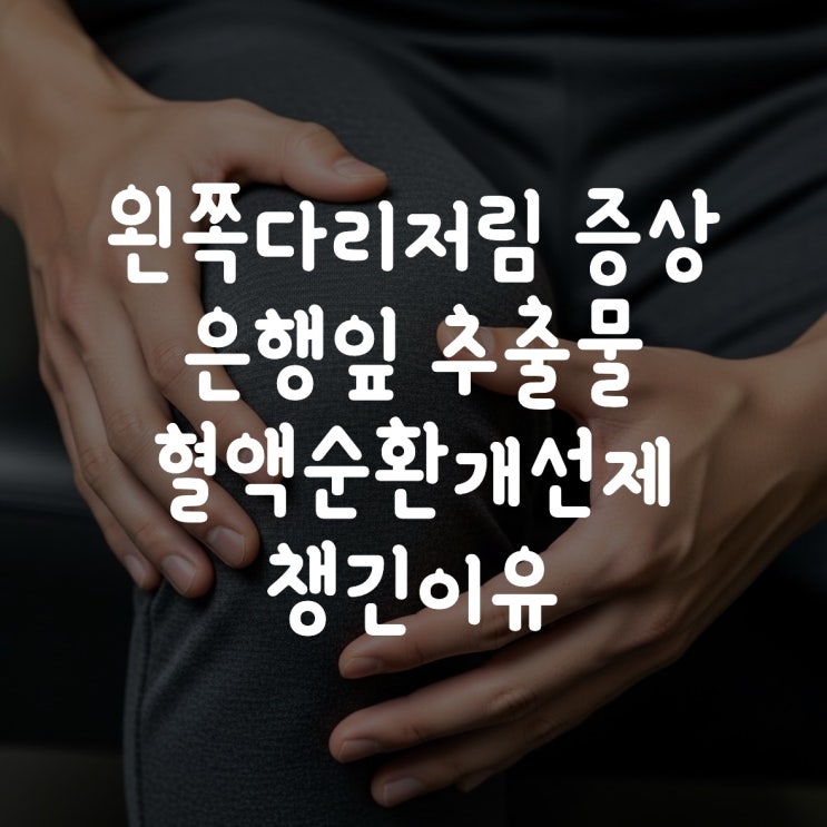  왼쪽다리저림 증상 은행잎추출물 혈액순환개선제 챙긴 이유