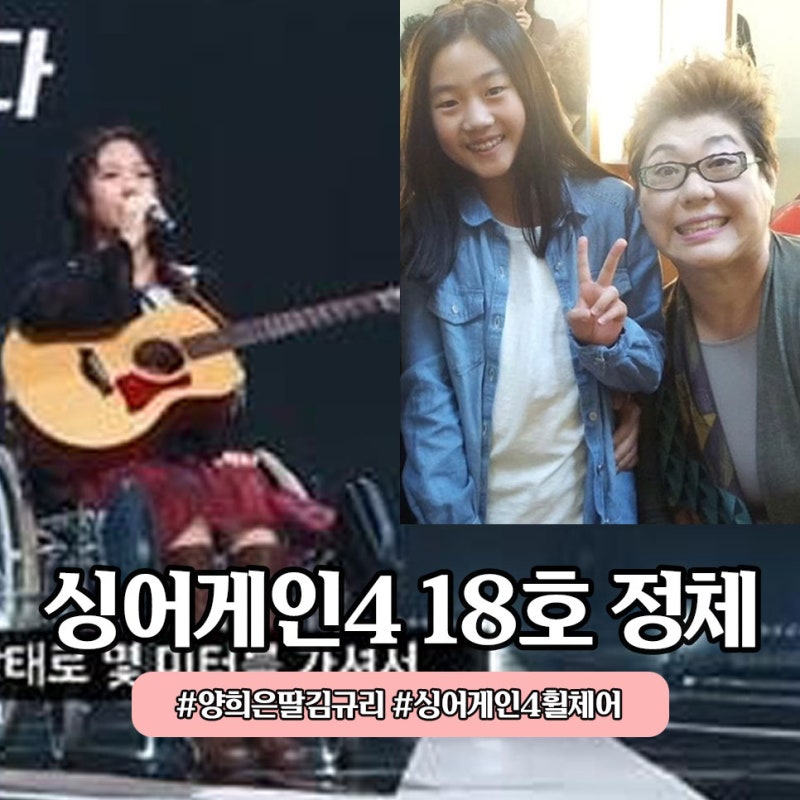 양희은 딸 김규리 싱어게인4 18호 휠체어 공유도 응원