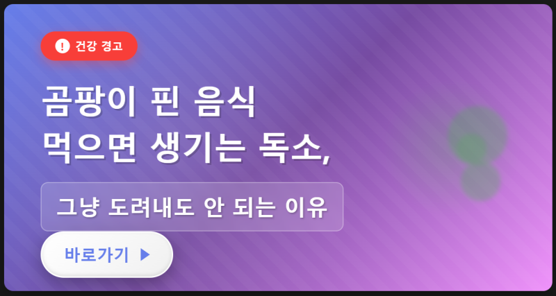 곰팡이 핀 음식 먹으면 생기는 독소, 그냥 도려내도 안 되는 이유
