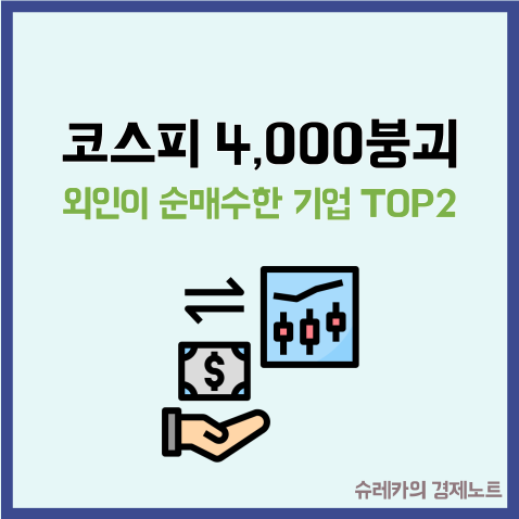  코스피 4,000 붕괴에도 외인이 순 매수한 기업 TOP2