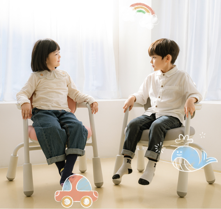  집중력 떨어지는 아이에게 딱! 플레스타 집중력 초등학생 어린이 책상의자 PL200