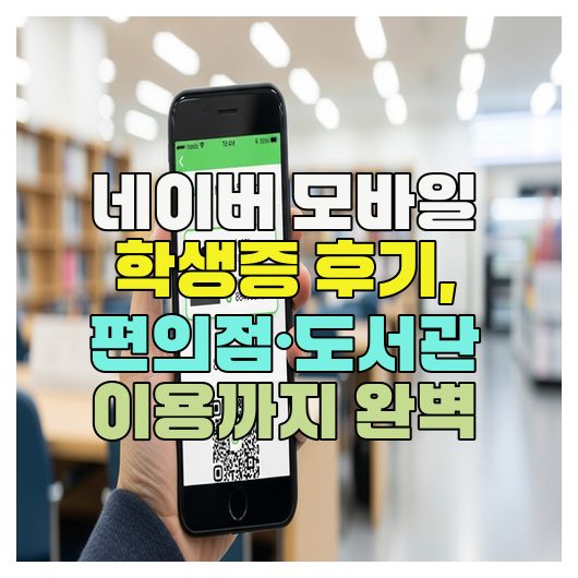  네이버 모바일 학생증 후기, 편의점·도서관 이용까지 완벽
