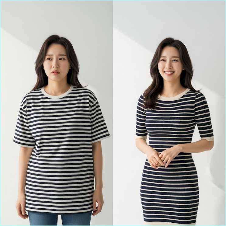  가로 스트라이프는 뚱뚱하다는 오해?  날씬해 보이는 3가지 비밀