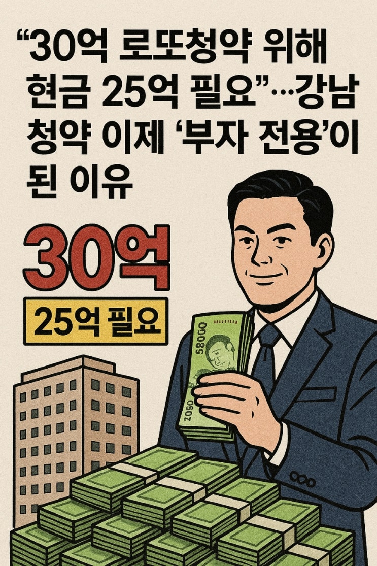  "30억 로또청약 위해 현금 25억 필요"…강남 청약 이제 '부자 전용'이 된 이유