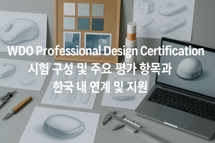  WDO Professional Design Certification (국제산업디자인협회) 시험 구성 및 주요 평가 항목과 한국 내 연계 및 지원