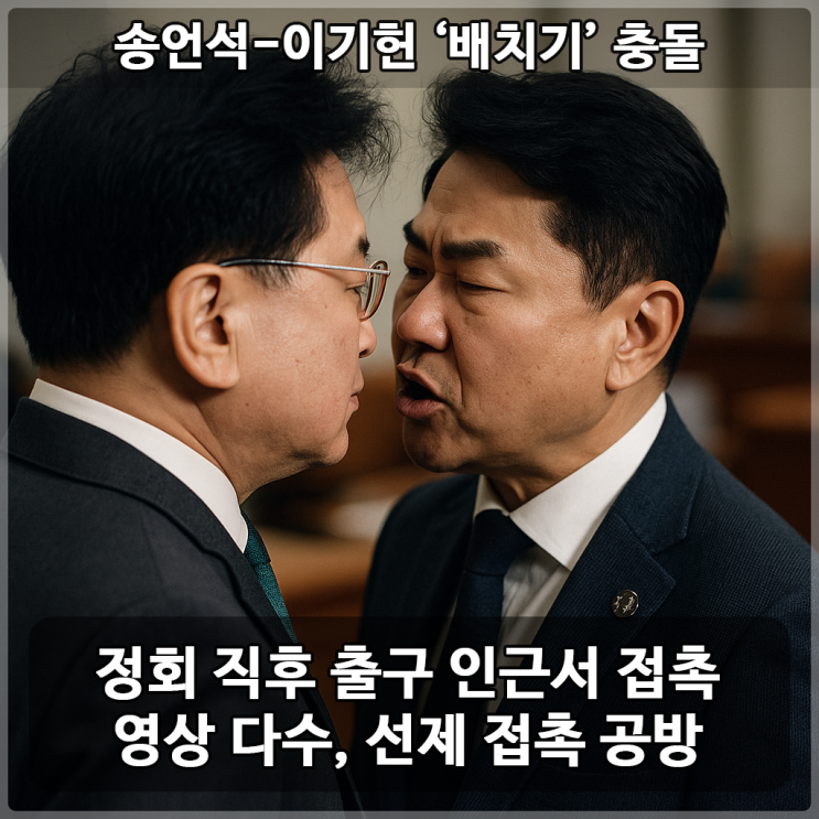 송언석-이기헌 ‘<b>배치기</b>’ 충돌 영상·현장 정리-‘김현지... 