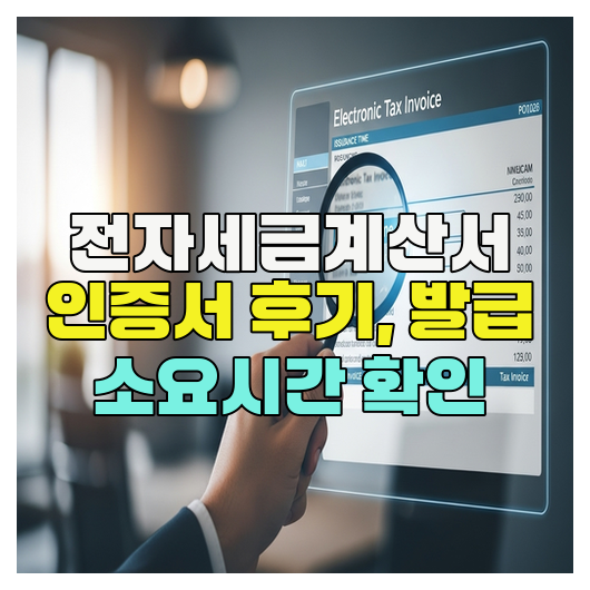  전자세금계산서 인증서 후기, 발급 소요시간 확인