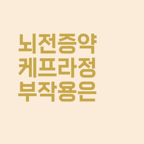  뇌전증약 케프라정 먹으면 졸음이 많이 오나요?
