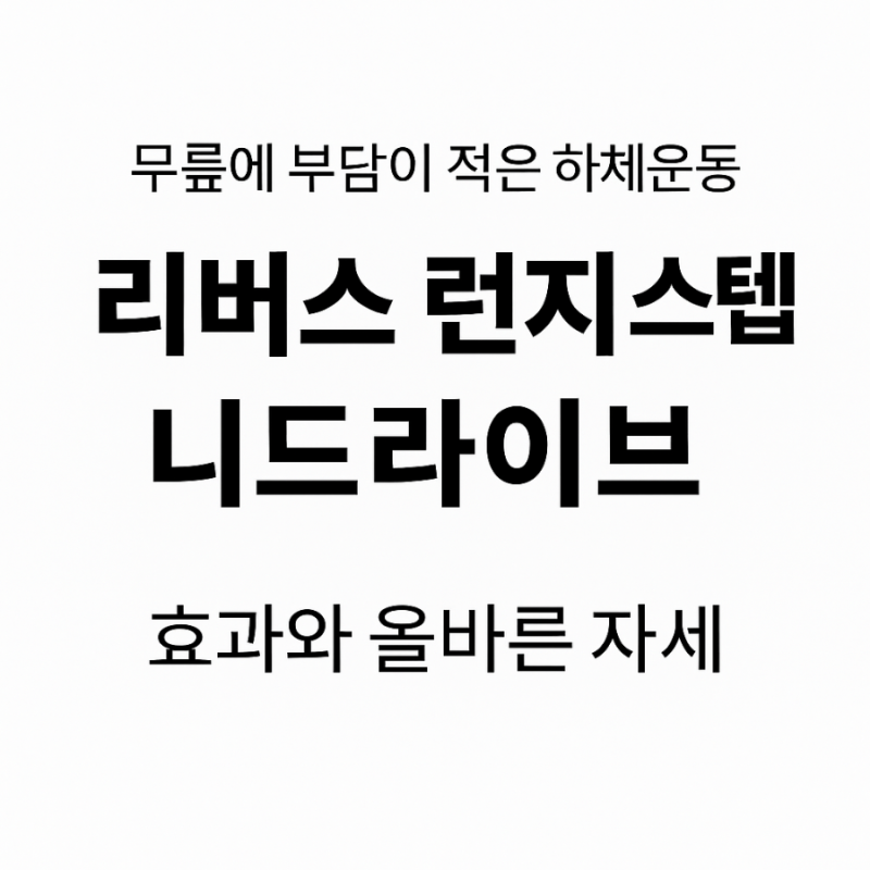 무릎에 부담이 적은 하체운동 [리버스 런지 스텝 니드라이브] 운동 효과와 올바른 자세 [진주....