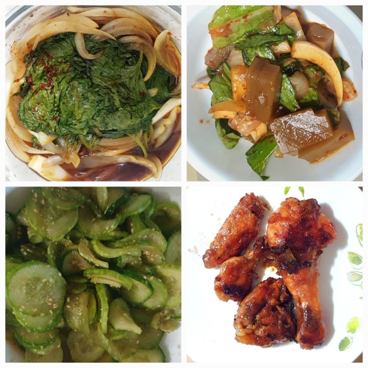 간단반찬 류수영 갈비치킨 오이참깨무침  깻잎조림 전자렌지 도토리묵 무침 요똥 쉬운요리 만들기