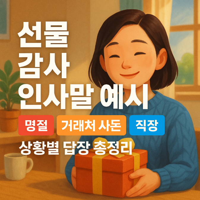  선물 감사 인사말 예시｜명절 거래처 사돈 직장 상황별 답장 총정리