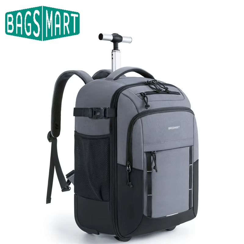 [광고] BAGSMART 17 "휠 노트북 배낭 40L 여행 작업 대학 남성 여성을위한 휴대용 방수 롤링 트롤....