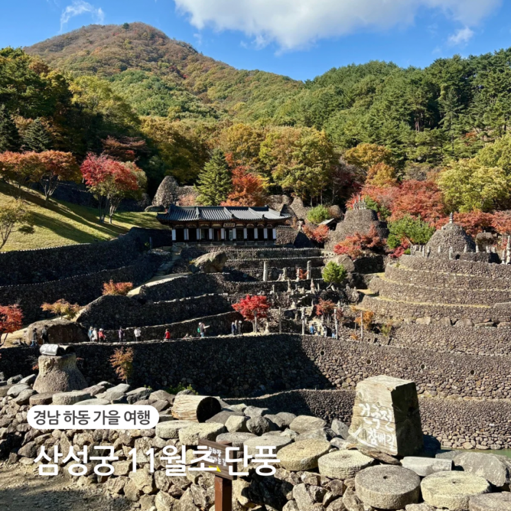  하동 삼성궁 단풍 11월 첫째주 실시간 주말 방문 후기 주차장 입장료 정보