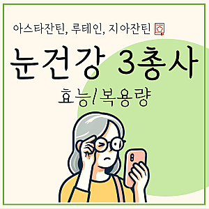 아스타잔틴 루테인 지아잔틴 효능 눈건강 영양제 복용법