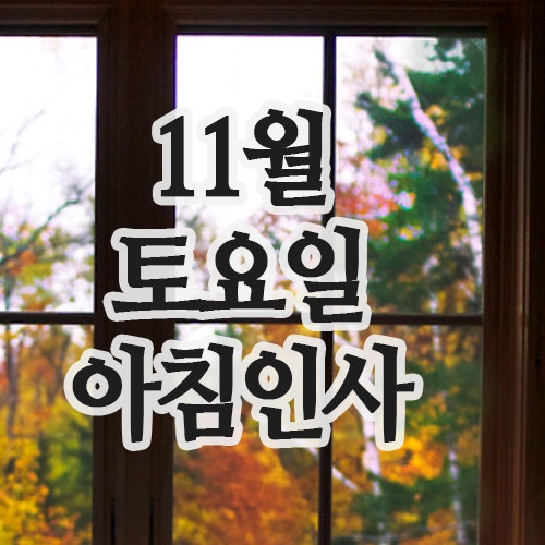  11월 아침인사 8일 주말 토요일 인사말 이미지 문자