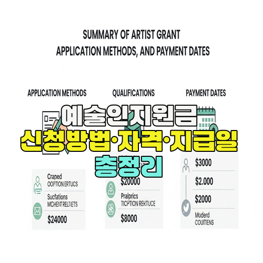  예술인지원금 신청방법·자격·지급일 총정리