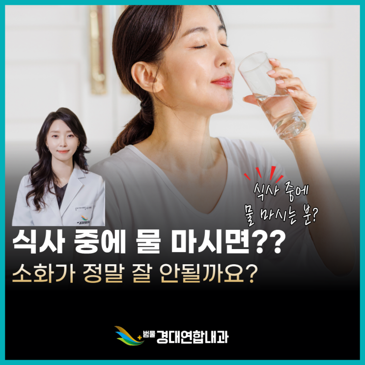  식사 중에 물을 많이 마시면, 정말 소화가 안 될까요? - 소화기내과 전문의가 알려드립니다 -