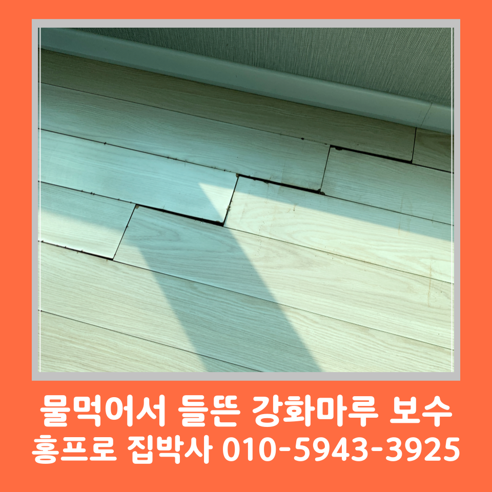 물먹은 강화 마루 바닥 부분 교체 보수 시공 비용 (분당)