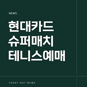 현대카드 슈퍼매치 예매 테니스 티켓팅 일정 알카라스 시너 선예매 좌석 가격