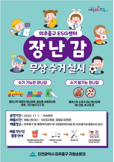 미추홀구, ‘장난감 무상 수거함 시범운영 사업’ 본격 추진