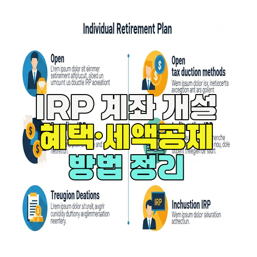  IRP 계좌 개설 혜택·세액공제 방법 정리