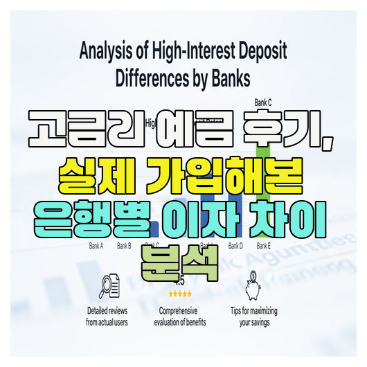  고금리 예금 후기, 실제 가입해본 은행별 이자 차이 분석