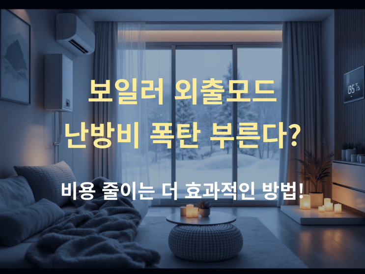  보일러 외출모드가 난방비 폭탄 부른다? 비용 줄이는 더 효과적인 방법!