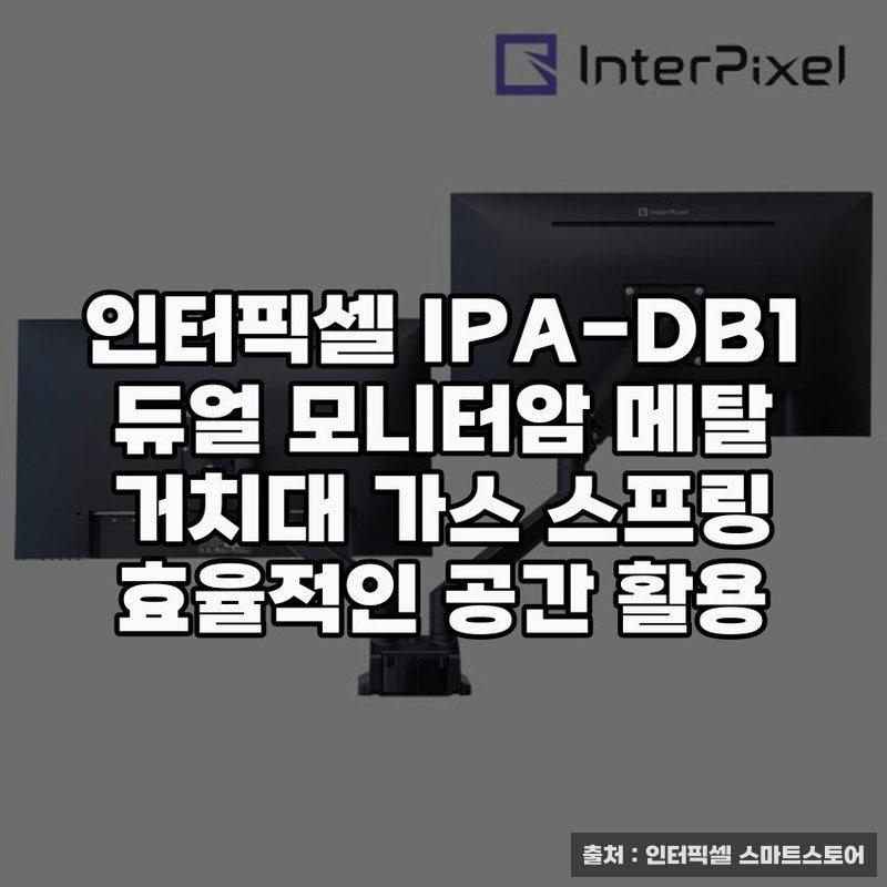 인터픽셀 IPA-DB1 듀얼모니터암으로 효율적 공간 활용