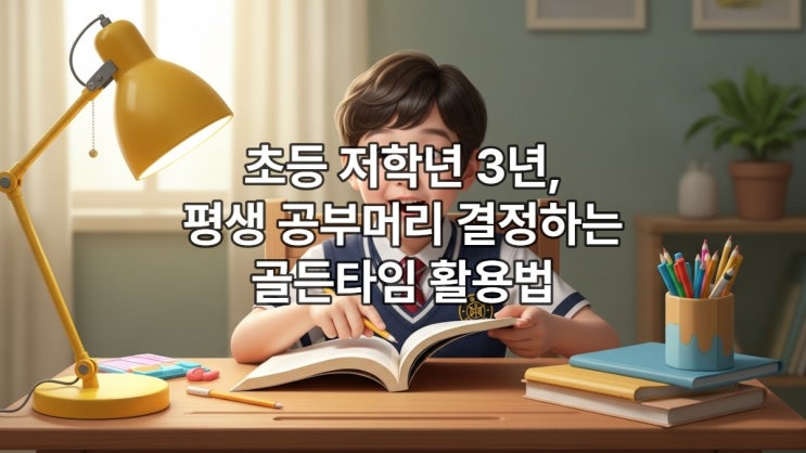  초등 저학년 3년, 평생 공부머리 결정하는 골든타임 활용법 (2025 최신판)