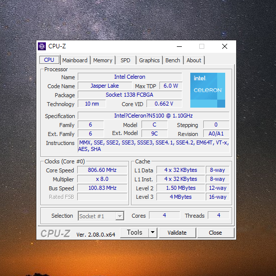 인텔 셀러론 N5100 CPU-Z 점수, 체감 속도, 발열, 사용 후기