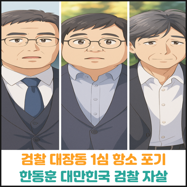  검찰 대장동 1심 항소 포기, 한동훈 대한민국 검찰 자살