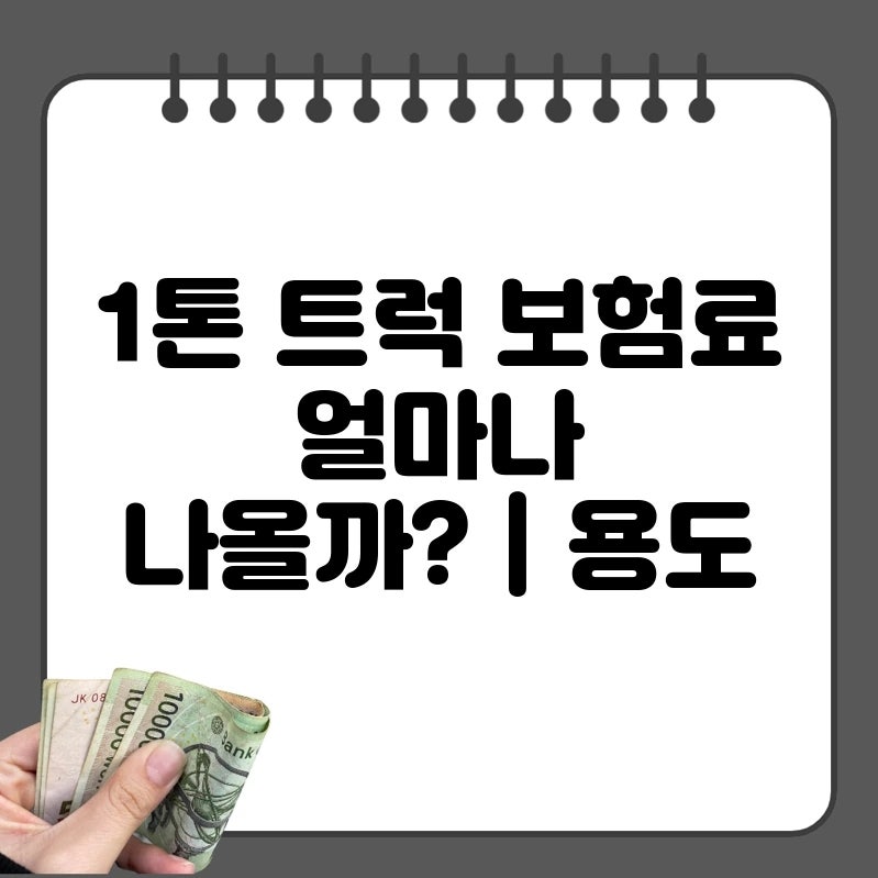 1톤 트럭 보험료 얼마나 나올까?｜용도, 차종, 연령별 보험료 비교표