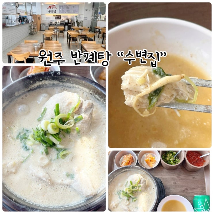  원주 닭칼국수 맛집 "수변집" 들깨 반계탕 먹었어요!
