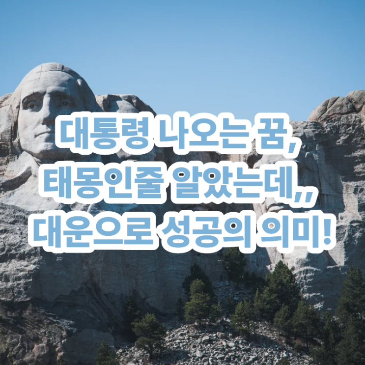  대통령 나오는 꿈, 태몽인줄 알았는데,, 대운으로 성공의 의미!