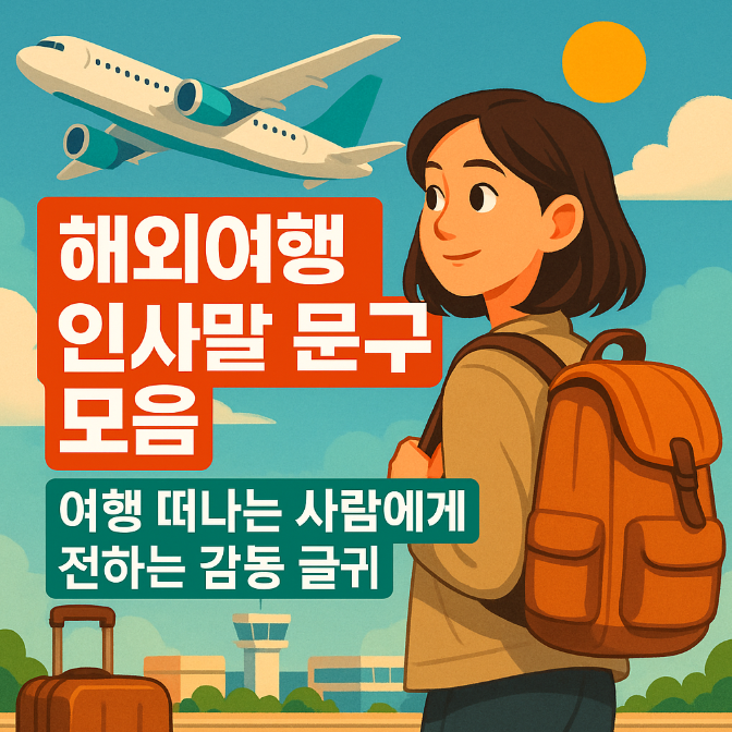  해외여행 인사말 문구 모음｜여행 떠나는 사람에게 전하는 감동 글귀