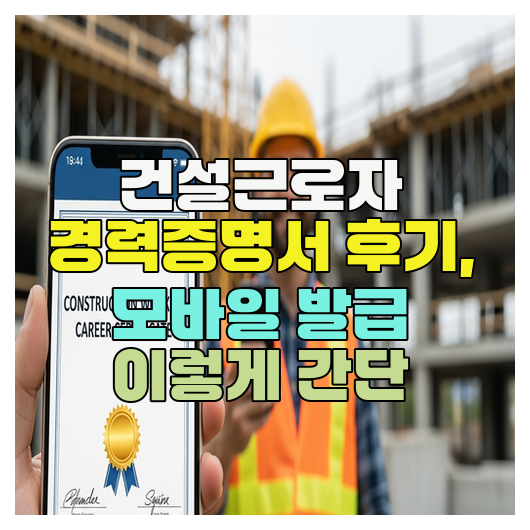  건설근로자 경력증명서 후기, 모바일 발급 이렇게 간단
