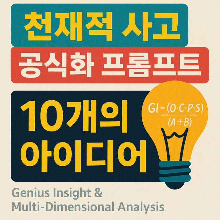   천재적 사고 공식화 프롬프트 활용법 — “두 공식을 섞어 만드는 압도적 인사이트와 아이디어 10+”