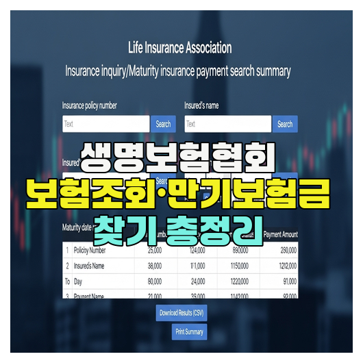  생명보험협회 보험조회·만기보험금 찾기 총정리