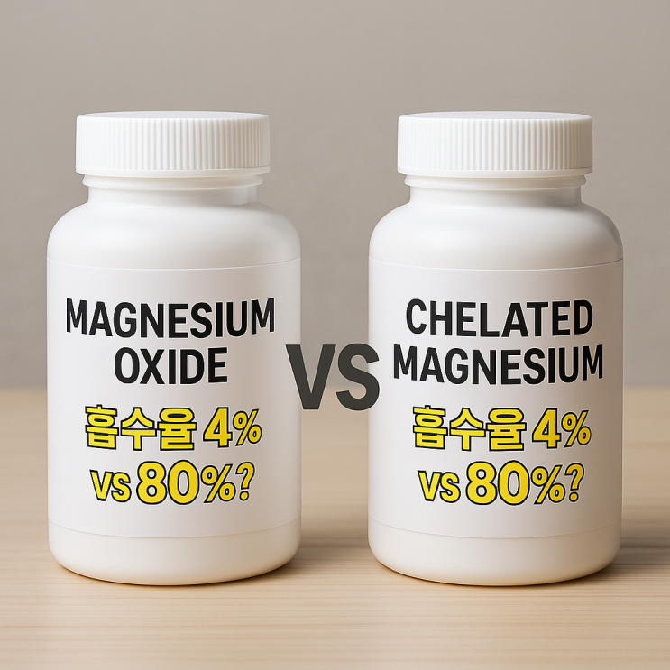  마그네슘, 90%가 잘못 아는 '산화 vs 킬레이트' 흡수율의 함정 (돈 버리기 싫다면 필독)