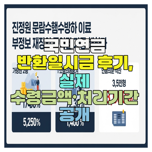  국민연금 반환일시금 후기, 실제 수령금액·처리기간 공개