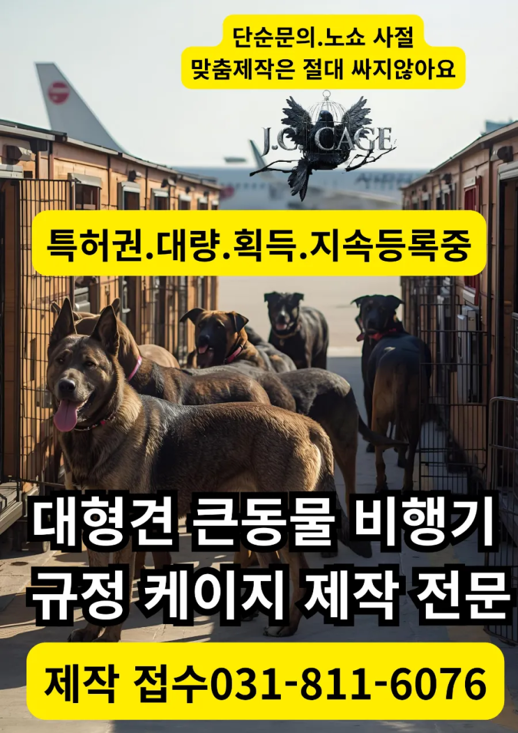  IATA 기준 반영, 대형견과 큰동물용 맞춤 비행기 케이지·항공켄넬 우드켄넬 카고 제작