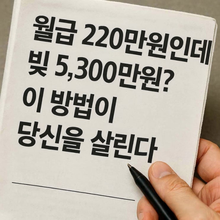  월급 220만원인데 빚 5,300만원? 이 방법이 당신을 살린다