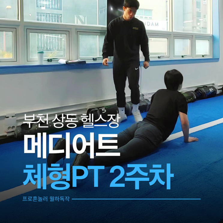  부천 상동 헬스장 메디어트 물리치료사 피티로 바른척추 만들기 2주차