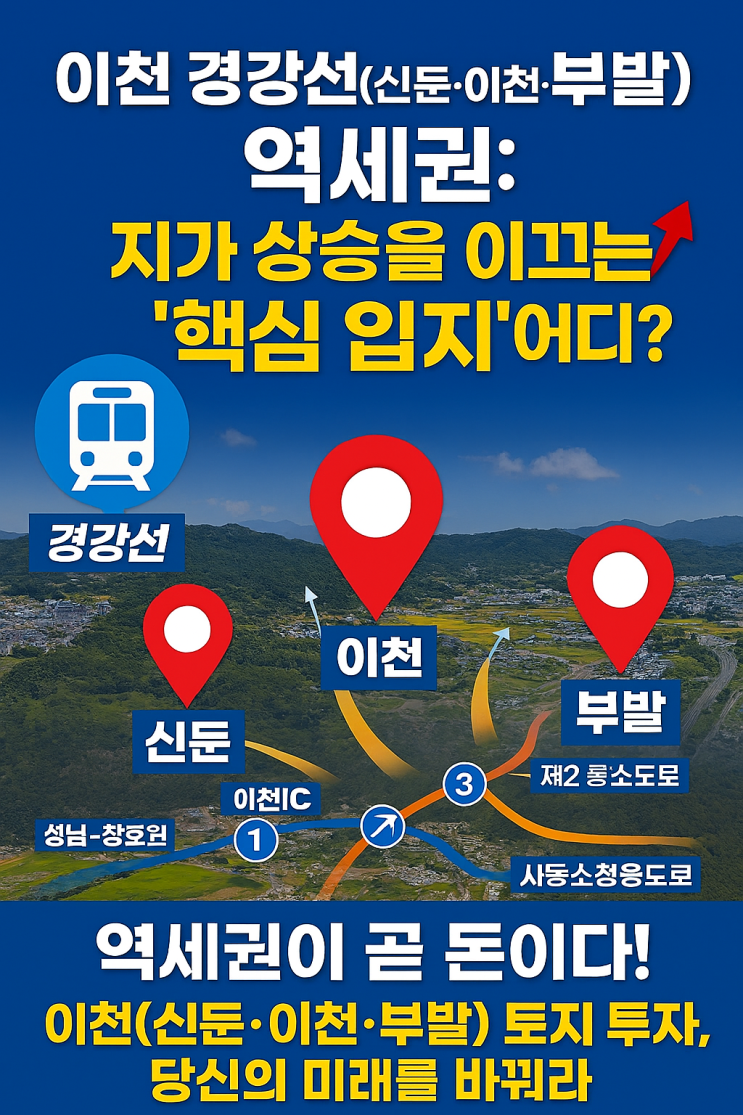  [필독] 신둔·이천·부발 역세권! 이천 경강선 라인 토지, 투자 성공률 100% 비결 대공개!